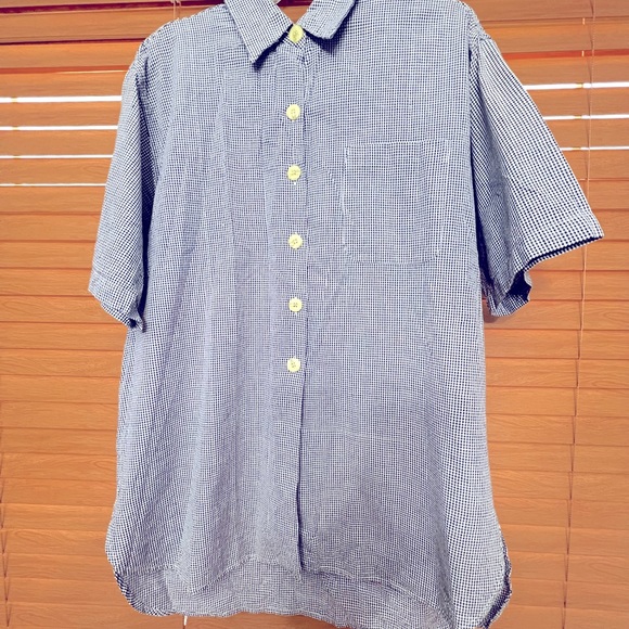 Vintage Metropolitan tunic plaid shirt size XL black/White - Picture 1 of 7